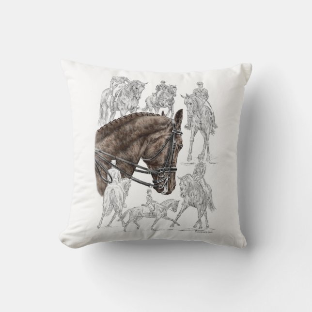 Coussin Chevaux de contrainte collectés FEI (Recto)