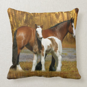 Coussin Chevaux d'imaginaire : Jument et poulain