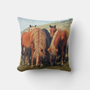 Coussin Chevaux sauvages Vie Nature Scène