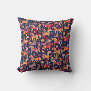 Coussin Chevaux scandinaves motif design transparent. Déco