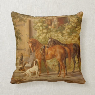 Coussin Chevaux vintages au Porch Albrecht Adam