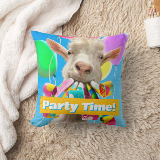 Coussin Chèvre avec des pétards de fête