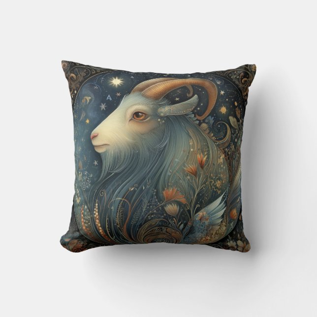 Coussin Chèvre Capricorne Zodiaque Astrologie Céleste Anni (Recto)