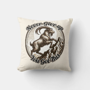 Coussin Chèvre de montagne qui grimpe Capricorne Ne jamais