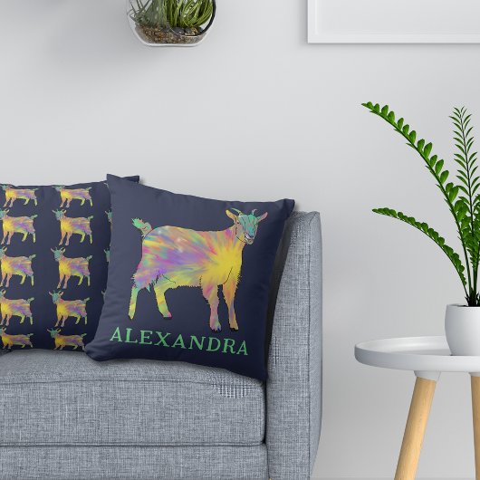 Coussin Chèvre mignonne Art animal coloré