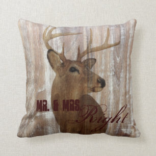 Coussin chevreuils de bois rustique la chasse est au-dessu