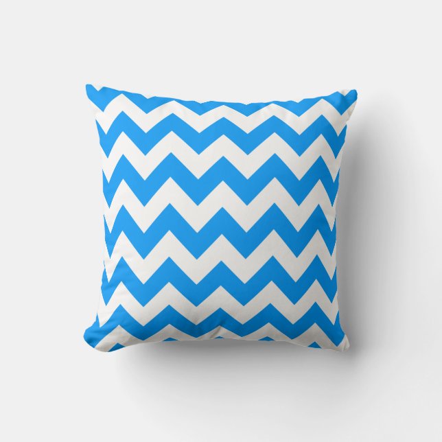 Coussin Chevron audacieux bleu-clair (Recto)
