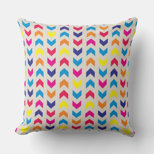 Coussin Chevron aztèque coloré (Recto)