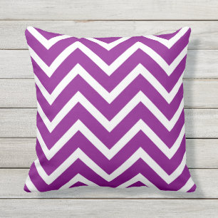 Coussin Chevron blanc et violet