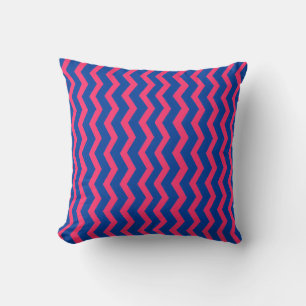 Coussin Chevron Bleu Rose