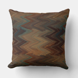 Coussin Chevron Brun du Sud-Ouest