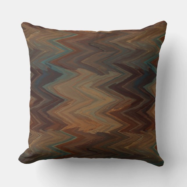 Coussin Chevron Brun du Sud-Ouest (Recto)