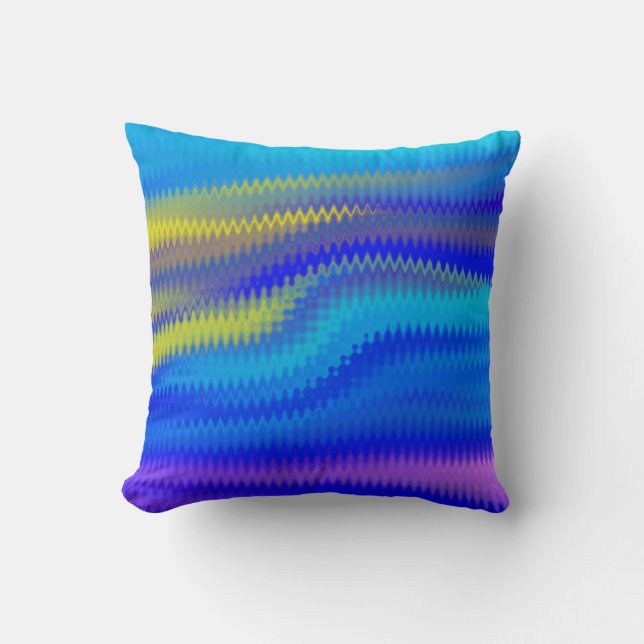 Coussin Chevron Colorful Waves Peinture Art Design Abstrai (Recto)