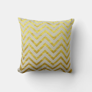 Coussin Chevron Gold Foil Grey Elegant Royal Glittery Chic
