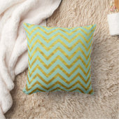 Coussin Chevron Gold Foil Turquoise Blue Motifs Cool (Couverture)