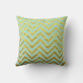 Coussin Chevron Gold Foil Turquoise Blue Motifs Cool (Verso)
