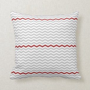 Coussin Chevron gris et rouge