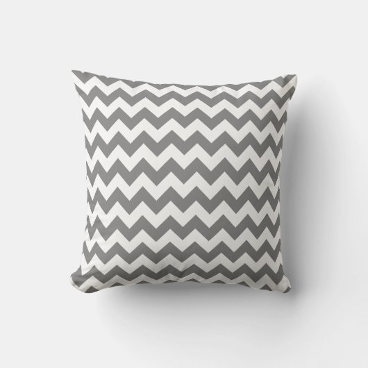 Coussin Chevron gris foncé; zig zag (Recto)