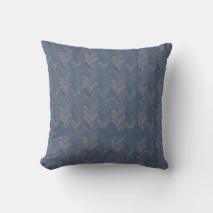 Coussin Chevron Herringbone Aquarelle Motif Retro Blue