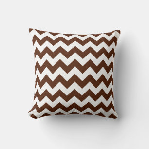 Coussin Chevron Marron et Blanc