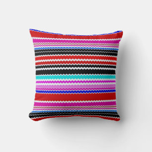 Coussin Chevron Multi Coloré Zigzag Stripes Art Design