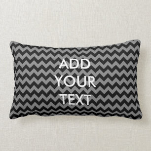 Coussin Chevron noir et gris personnalisé