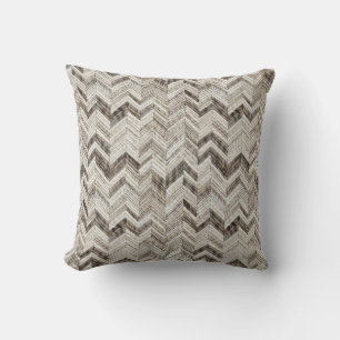 Coussin chevron taupe crème cosy