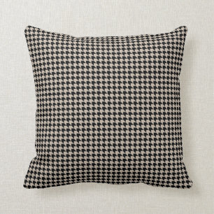 Coussin Chevron vérifie Tan et le noir