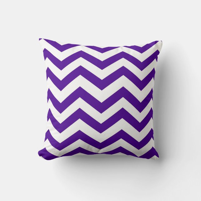 Coussin Chevron violet et blanc (Recto)