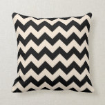 Coussin Chevron Zigzag noir et blanc antique<br><div class="desc">Chevron en diagonale noir et blanc antique. Zigzag.</div>