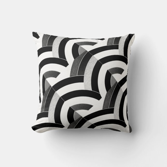 Coussin chevrons chic et sophistiqués (Recto)