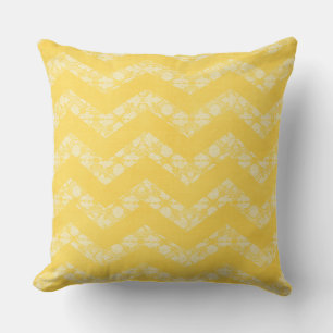 Coussin Chevrons de dentelle jaune blanc Chevron Jeu oreil