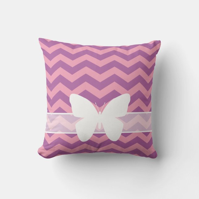 Coussin Chevrons d'orchidée rayonnants congelés avec papil (Recto)