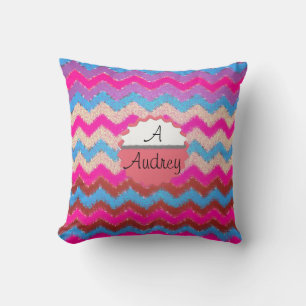 Coussin Chevrons Motif Colorful Peace Love Destiny