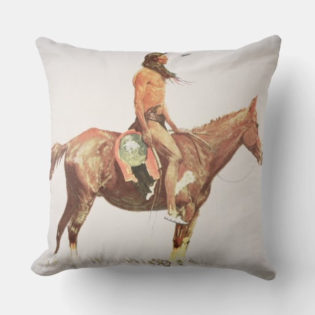 Coussin Cheyenne courageux, 1901 (litho de couleur) (Recto)