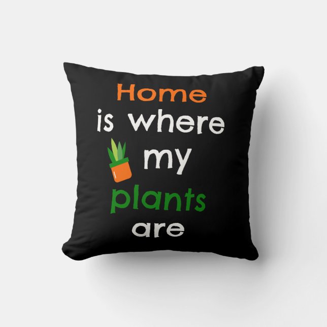 Coussin Chez moi, où sont mes plantes (Recto)