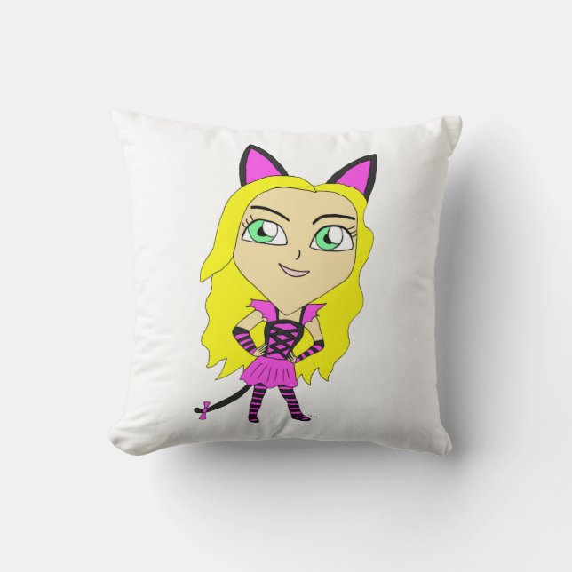 Coussin chibi catgirl (Recto)