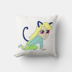 Coussin chibi catgirl