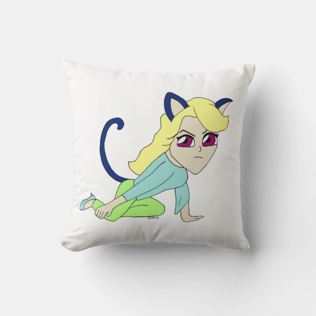 Coussin chibi catgirl (Recto)