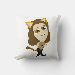 Coussin chibi catgirl