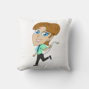 Coussin chibi fille avec une queue