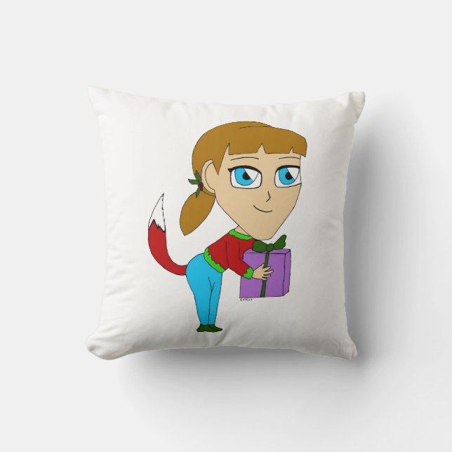 Coussin chibi foxy fille (Recto)