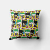 Coussin Chibi Joker et Batman Motif de cartes de jeu (Verso)