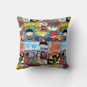 Coussin Chibi Justice League Motif de bande dessinée (Verso)