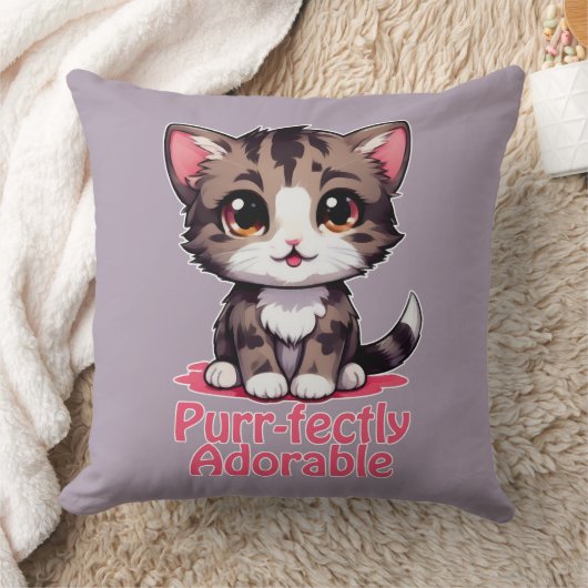 Coussin Chibi Kawaii Kitten Purr parfaitement adorable en  (Couverture)