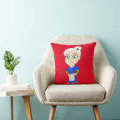 Coussin Chibi Mme Claus costume bleu (Chaise)