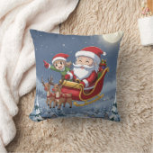 Coussin Chibi Santa et Elfe de Noël mignon (Couverture)
