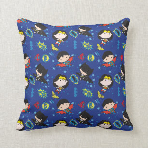 Coussin Chibi Wonder Woman, Superman et Batman Motif