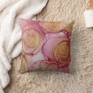 Coussin Chic Abstrait Floral Rose Brown Beige