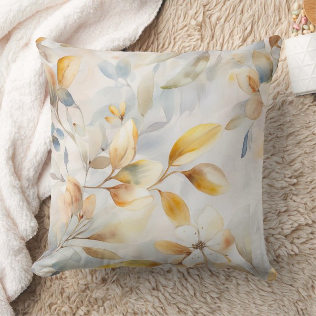 Coussin Chic Aquarelle Jaune Crème Bleu (Couverture)